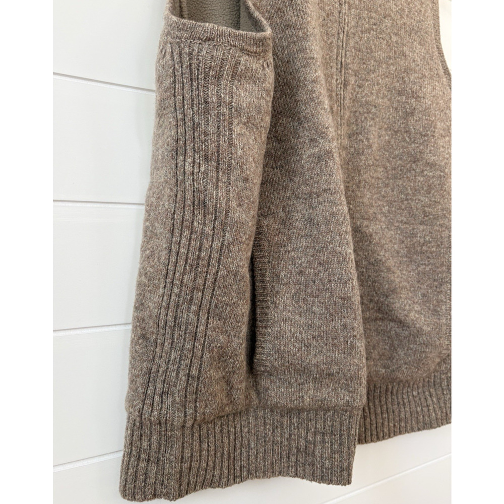 Pendleton Shetland Wool Zip Front Sweater Vest Fleece Lined Beige Tan Medium - Picture 8 of 16